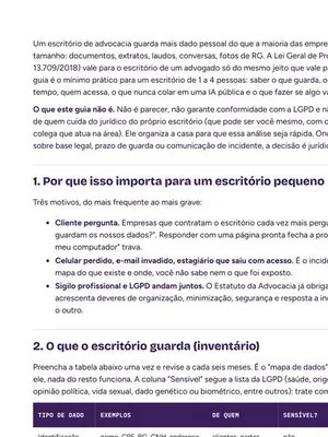 Guia LGPD para escritório pequeno